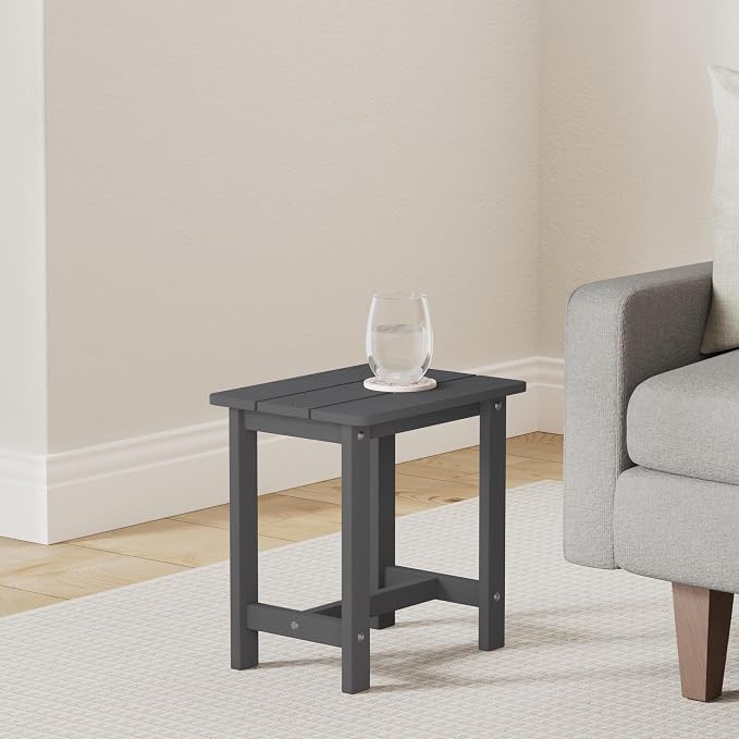 LUE BONA Outdoor Side Table, HDPS Small Outdoor Adirondack Side Tables - Image 2
