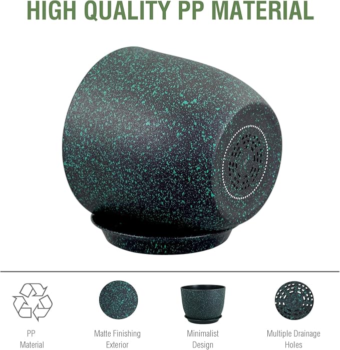 12 inch Large Plant Pots, Plastic Planters - Image 3