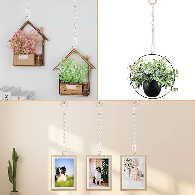 3 Pack Adjustable Macrame Plant Hanger Extenders Connectable Rope Hanging Plant - Image 6