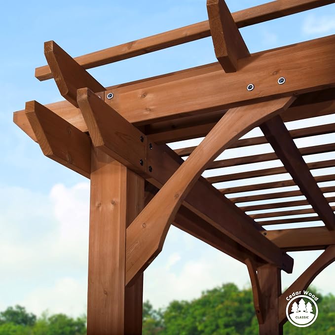 Backyard Discovery Beaumont 12' x 10' Traditional Cedar Wood Pergola Kit - Image 7