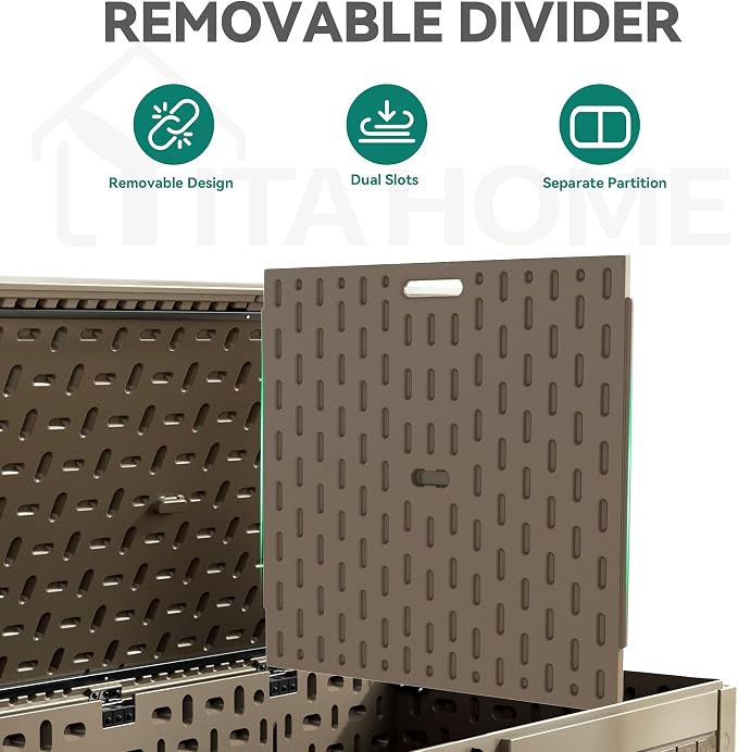 YITAHOME 260 Gallon Extra Large Deck Box, Double-Wall Resin Outdoor Storage Box - Image 5