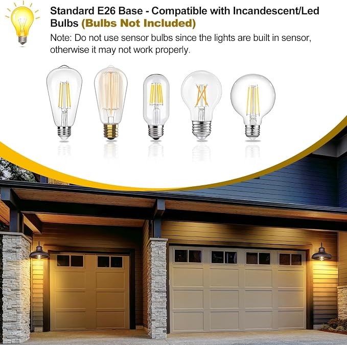 TOBUSA 2-Pack Dusk to Dawn Outdoor Wall Lights, Waterproof Farmhouse Gooseneck - Image 3