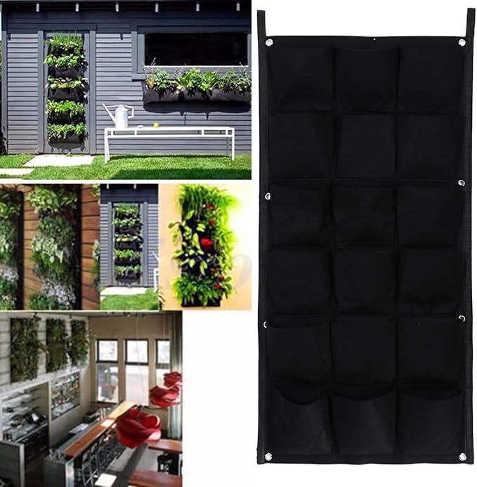 Ogrmar 18 Pockets Vertical Wall Garden Planter Plant Grow Bag - Image 6