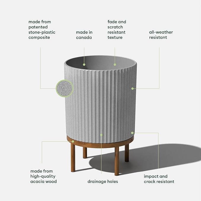 Veradek Demi Series Round Planter w/ Stand - Image 2