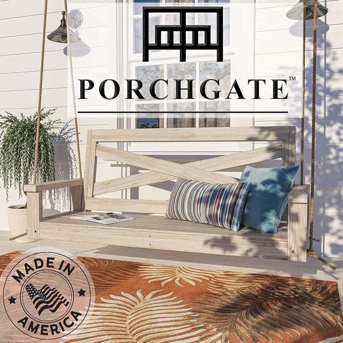Porchgate Amish Heavy Duty 700 Lb Boardwalk Porch Swing W/Ropes - Image 2
