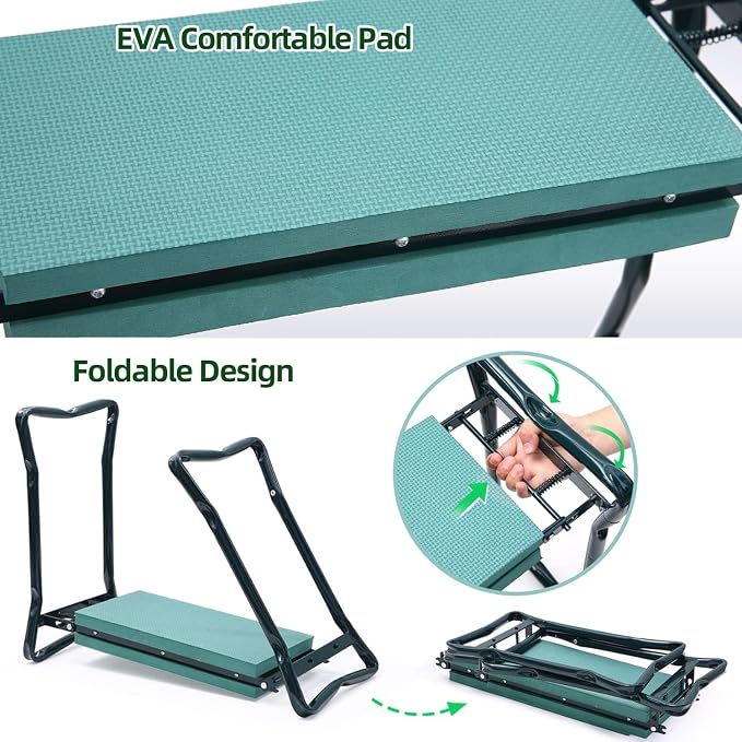 Ohuhu Garden Kneeler and Seat Heavy Duty, Upgraded Gardening Stool - Image 6