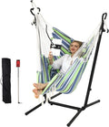 ZEYU Hammock Chair with Stand Double Hammock Chair Bohemian Style with Tassel by ZGZEYU