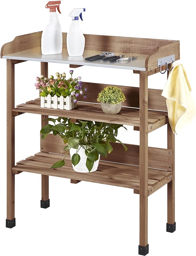 Yaheetech Outdoor Garden Potting Bench Table, Wooden Horticulture Planting by Yaheetech