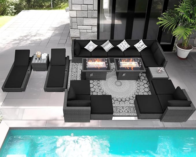 NICESOUL 18 Piece Extra Large Luxury Patio Furniture Set - Image 3