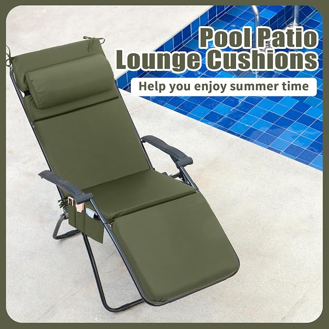 Wenqik 2 Pcs Outdoor Chaise Lounge Cushion - Image 4