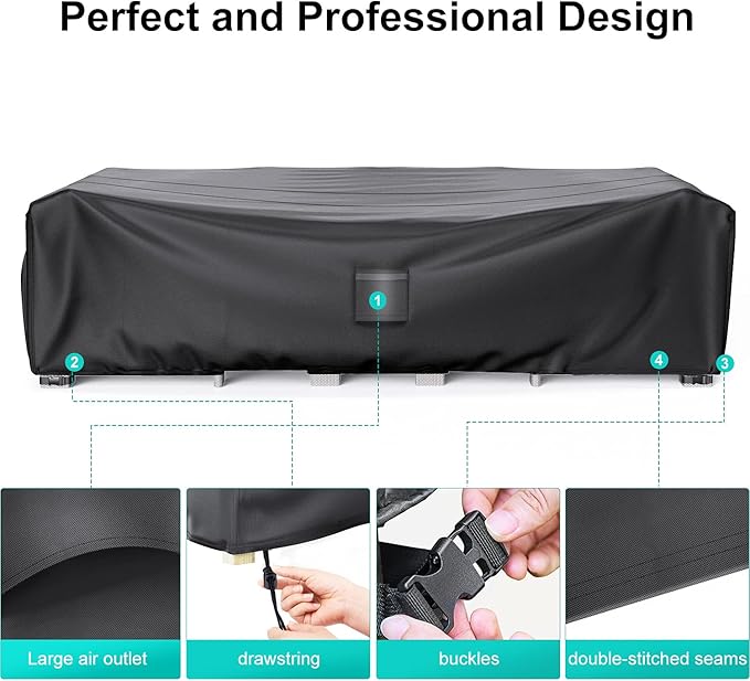 Patio Furniture Covers, Heavy Duty Outdoor Furniture Cover Waterproof, - Image 5