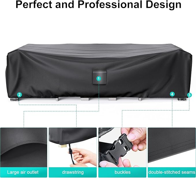 Patio Furniture Covers, Heavy Duty Outdoor Furniture Cover Waterproof, - Image 5