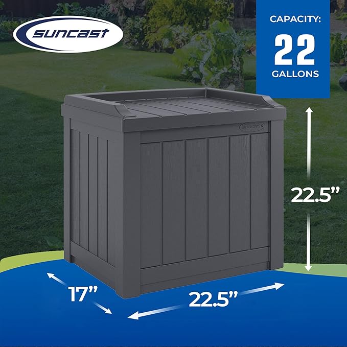 Suncast 2 Pack 22 Gallon Indoor or Outdoor Backyard Patio Small Storage Deck Box - Image 3