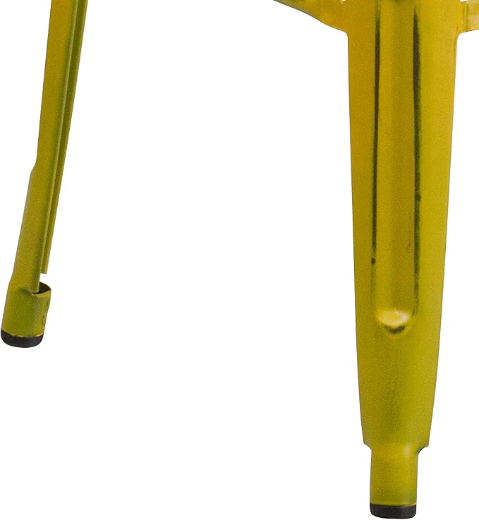 Flash Furniture Kai Commercial Grade 4 Pack 30" High Backless Distressed Yellow - Image 6