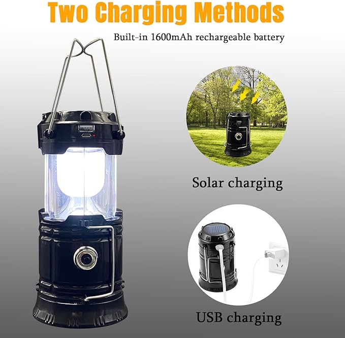 Collapsible Portable LED Camping Lantern XTAUTO Lightweight Waterproof Solar - Image 5