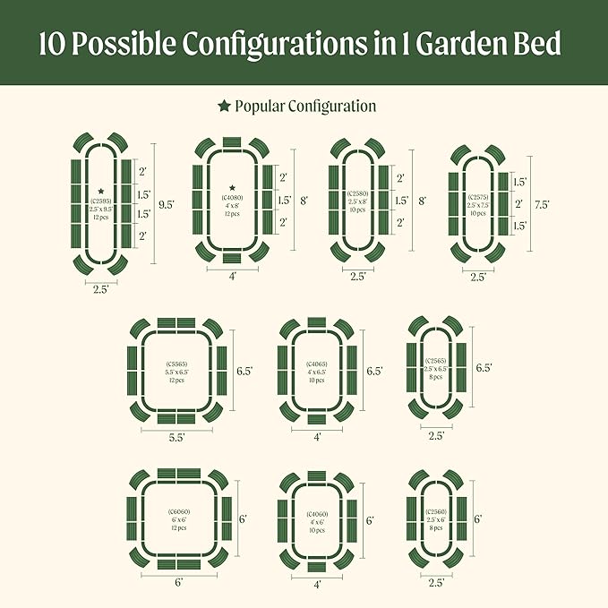 Vego garden 26" Extra Tall Raised Garden Bed Kits, 10 in 1 Modular Raised - Image 3