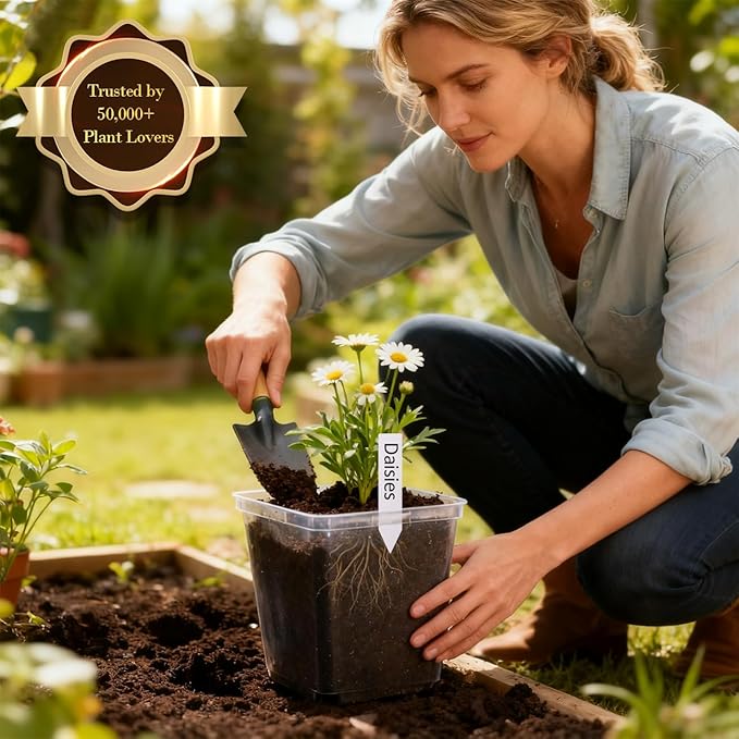 5.5 Inch Clear Square Nursery Pots - Image 4
