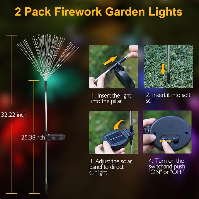 SUNNEST Solar Lights Outdoor, 150 LED Firework Light - Image 5