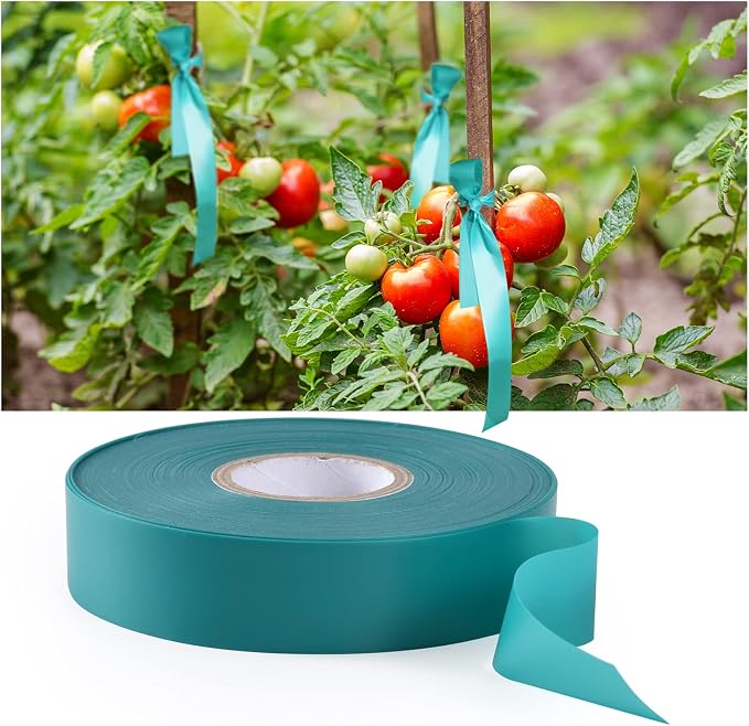4 Rolls Stretch Tie Tape, 1” Wide 200FT Reusable Garden Plant Ties Green Tapes - Image 3