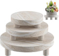 3 Pcs Wood Plant Stand Indoor Outdoor, Round Wood Riser by Letyourd%C3%A9cormoreglamorous