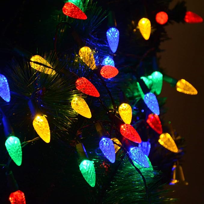 Solar Christmas Lights Outdoor C6 Strawberry String Lights, LED Christmas Fairy - Image 6