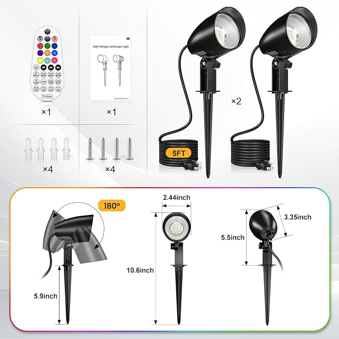20W RGBW Color Changing Outdoor Spotlight - Image 6