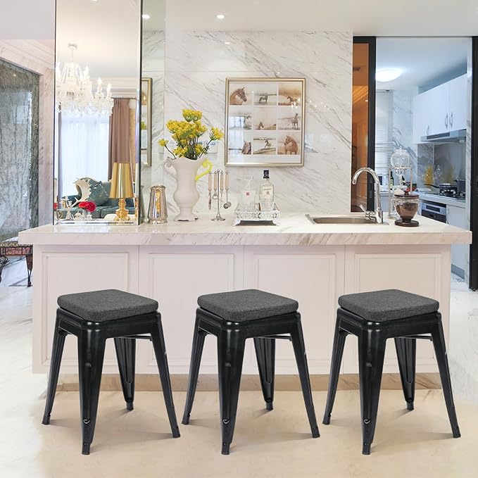 BUYUE Friendly Woven Fabric Magnetic Bar Stool Cushions Set of 4, Enhanced - Image 2