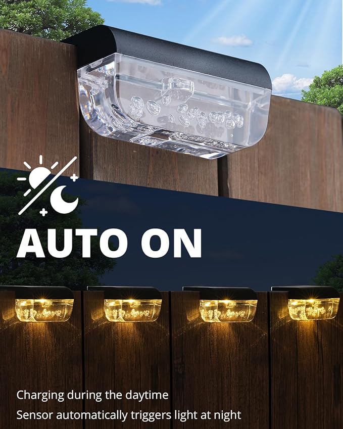 16 Pack Solar Fence Lights, Waterproof Outdoor Solar Step Lights Fence Lights - Image 5