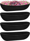 Riare 4 Pack 24 Inch Black Felt Window Box Liners- Fabric Trough Planter Basket by Riare