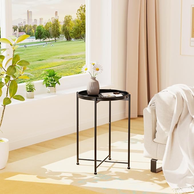 Garden 4 you Small Side Table, Mini Round End Table, Modern Nightstand - Image 2
