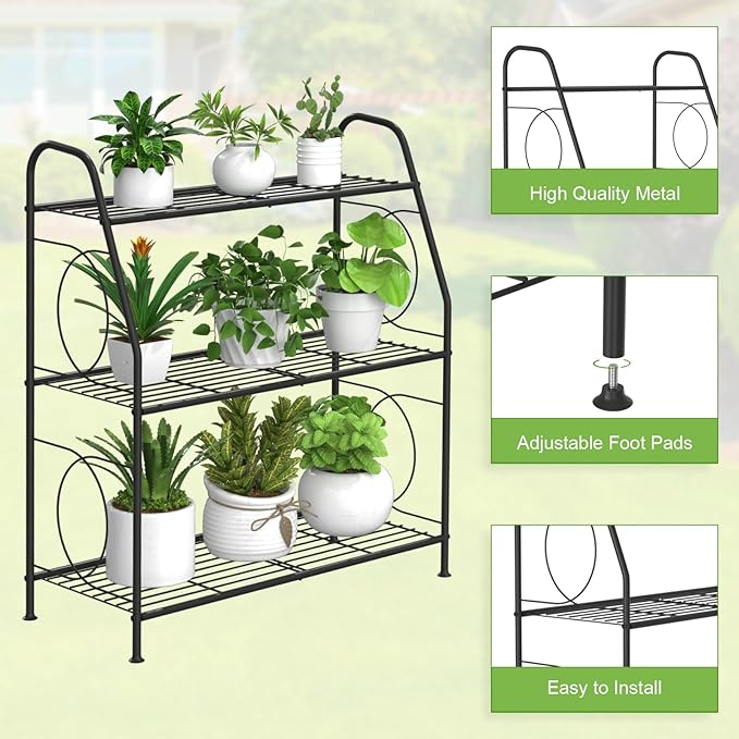 Plant Stand, 3 Tier Plant Shelf - Image 4