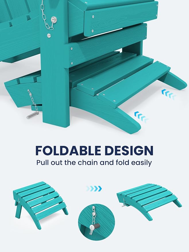 KINGYES Folding Adirondack Ottoman - Image 4