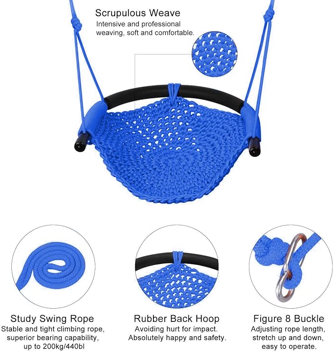 JKsmart 2 Pack Kids Swing Seat, Heavy Duty Rope Play Secure Children Swing Set - Image 6