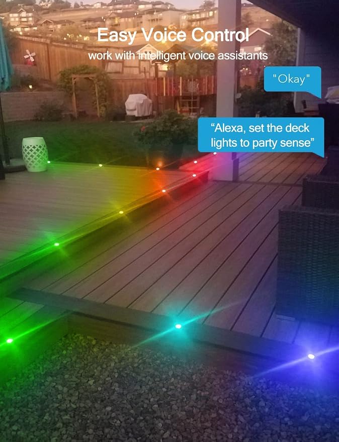 Sumaote LED Deck Lights Kit, IP67 Waterproof 12V Step Lights Outdoor - Image 2