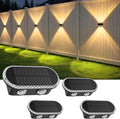 Solar Fence Lights Outdoor: Dual Focused LED Up Down Wall Lighting by Hiromeco