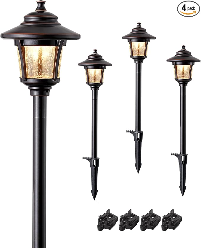EDISHINE Low Voltage Landscape Lighting, 12V 3W 120LM 3000K Seed Glass Outdoor by EDISHINE