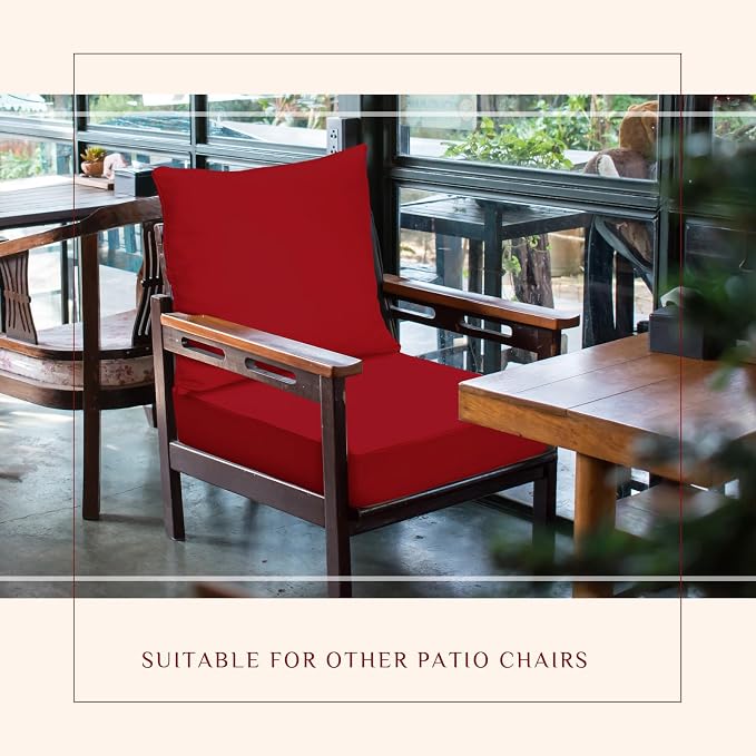 Hoteam 6 Set Outdoor Chair Cushions 20 x 20 Inch Patio Cushions Deep Seat - Image 6