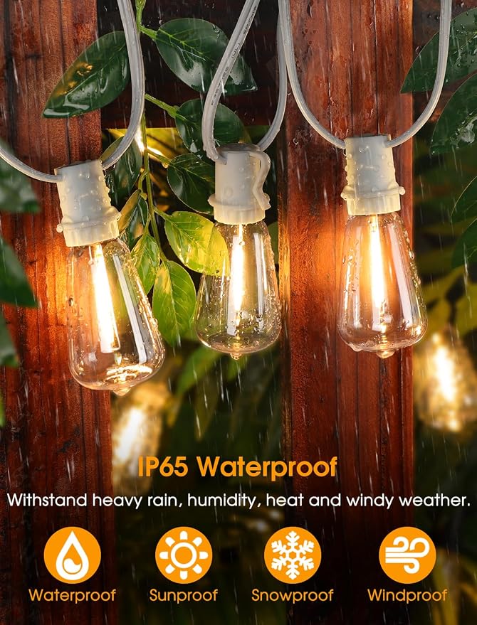 50FT Outdoor String Lights, Patio Lights - Image 3