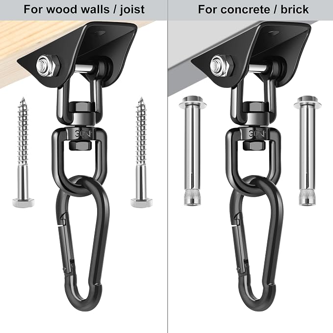 Porch Swing Hanging Kit, 360°Rotating 1200 lb Capacity Hanger - Image 5