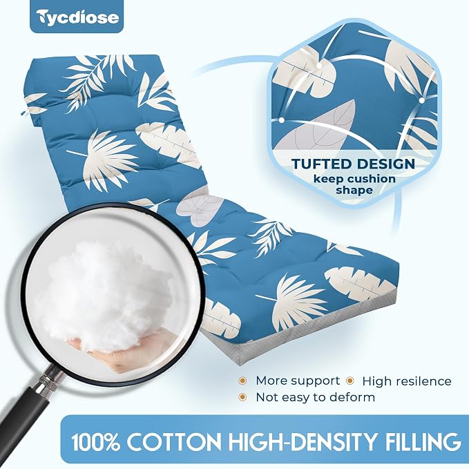Outdoor Chaise Lounge Chair Cushion, Thickened Non-Slip Patio Lounge Chair - Image 4