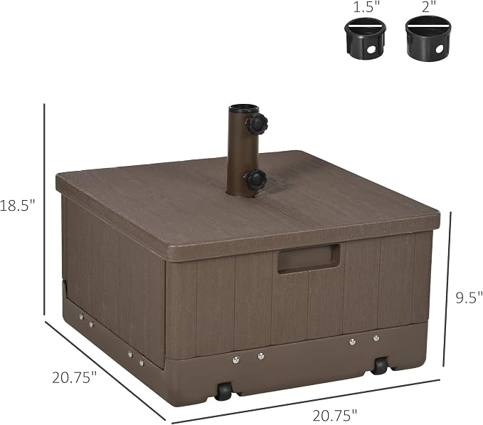Outsunny 3-in-1 Outdoor Umbrella Base, Coffee End Table, Planter Box - Image 3