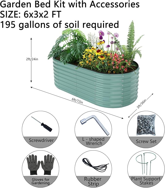 Galvanized Metal Planter Raised Garden Bed Kit - Image 3