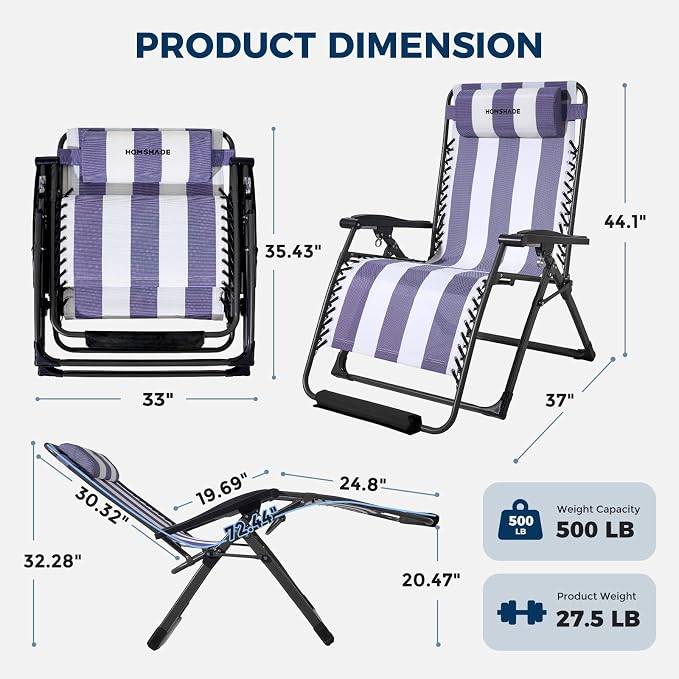 HOMSHADE XXL Zero Gravity Chair - Image 2