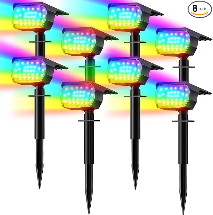 LANSOW Solar Spot Lights Outdoor Color Changing, Christmas Landscape Spotlights by LANSOW