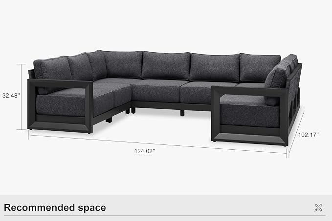 PURPLE LEAF Patio Furniture Set U-Shaped Outdoor Couch - Image 9