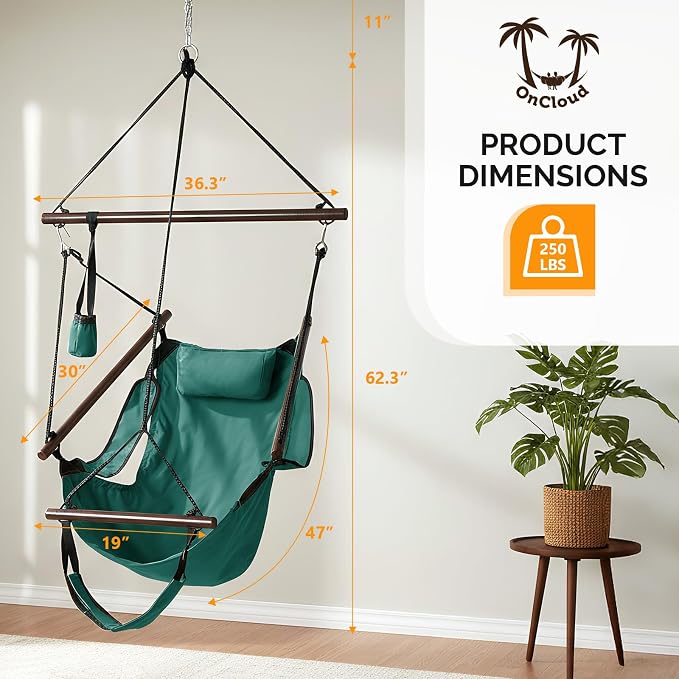 ONCLOUD Upgraded Unique Hammock Sky Chair, Air Deluxe Hanging Swing Seat - Image 5