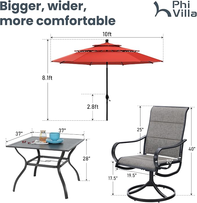 PHI VILLA Patio Dining Set - Image 8