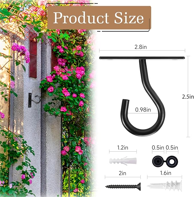 6Pack 2.5Inch Ceiling Hooks for Hanging Plant, Hanger for Indoor and Outdoor - Image 2