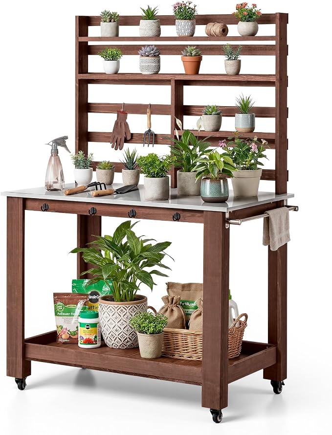 VEVOR Potting Bench Table, Outdoor Gardening Workstation by VEVOR