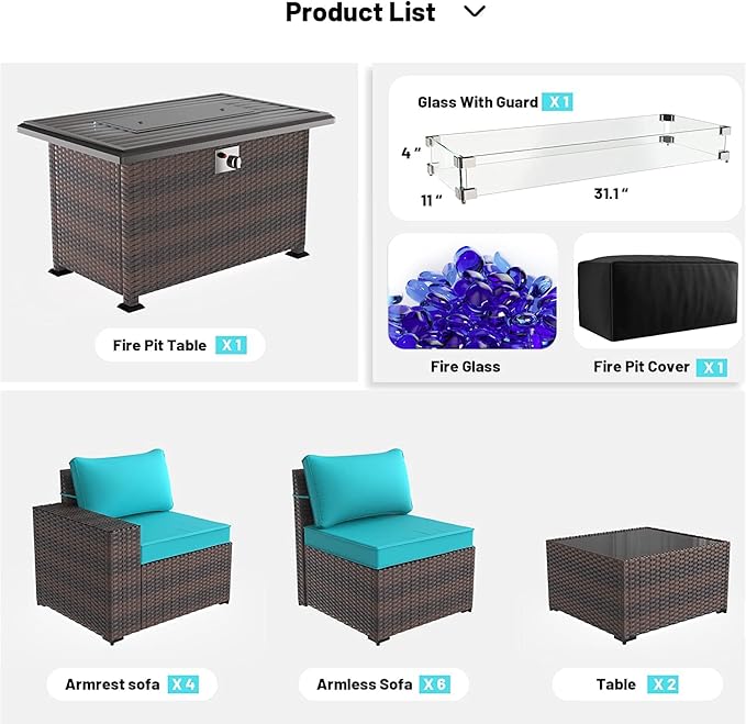 Kullavik 13 Pieces Outdoor Patio Furniture Set - Image 7